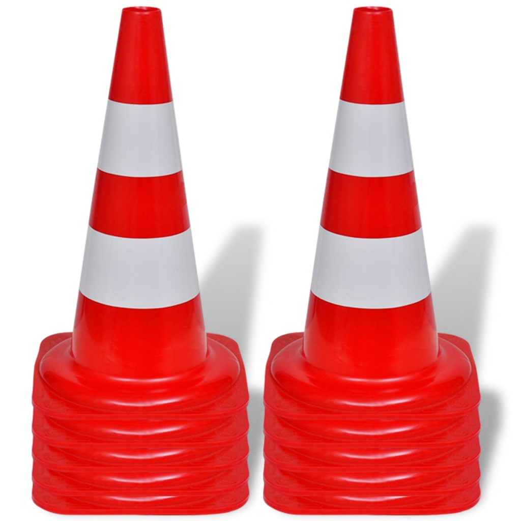 NNEVL 10 Reflective Traffic Cones Red and White 50 cm-1