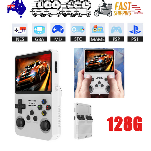NNEDSZ White Portable  Retro Handheld Game Console 128GB 10000+ Games Retro Handheld Games-0